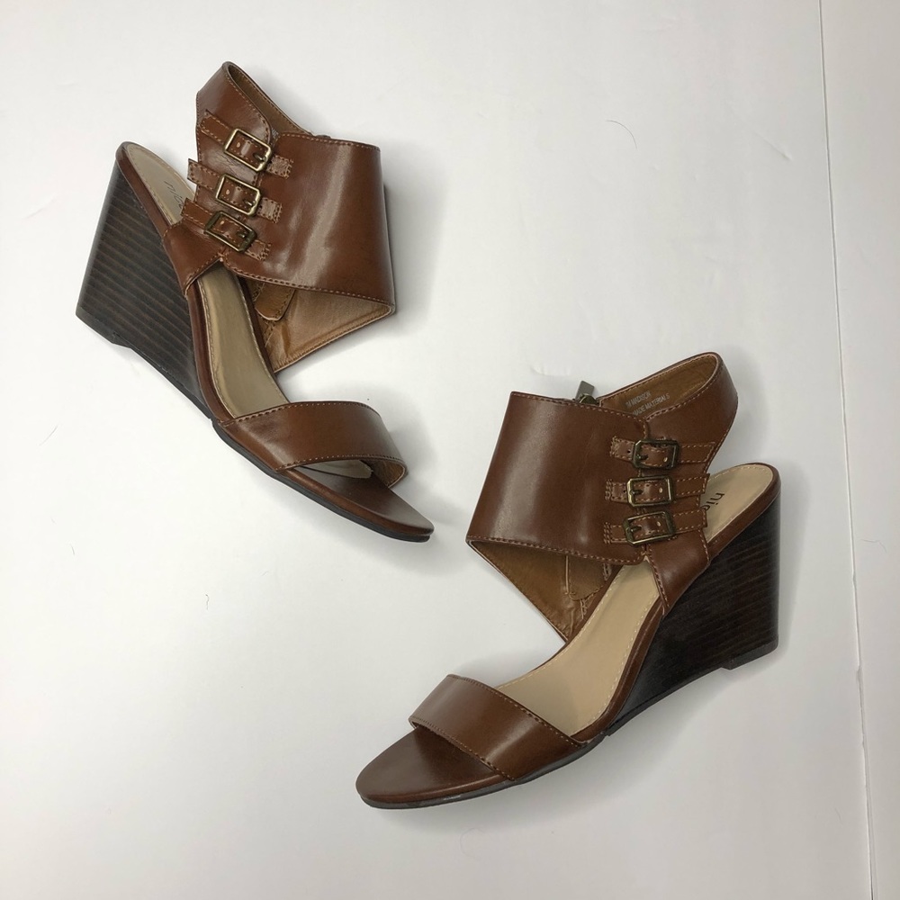Nicole Brown Wedge Heels - NEVER BEEN WORN